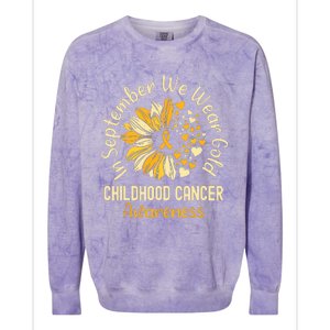 Childhood Cancer Awareness In September We Wear Gold Colorblast Crewneck Sweatshirt