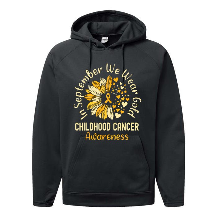 Childhood Cancer Awareness In September We Wear Gold Performance Fleece Hoodie