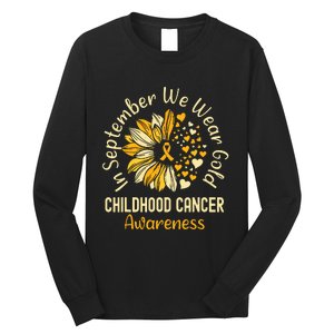 Childhood Cancer Awareness In September We Wear Gold Long Sleeve Shirt