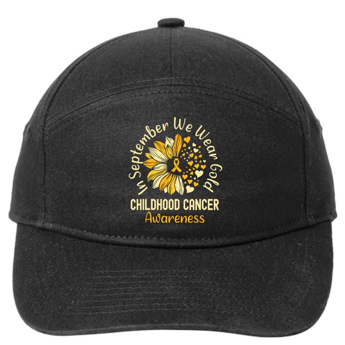 Childhood Cancer Awareness In September We Wear Gold 7-Panel Snapback Hat