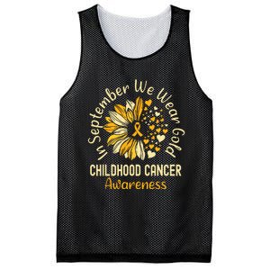 Childhood Cancer Awareness In September We Wear Gold Mesh Reversible Basketball Jersey Tank