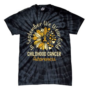 Childhood Cancer Awareness In September We Wear Gold Tie-Dye T-Shirt