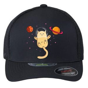 Chibi Cat Astronaut In Space Flexfit Unipanel Trucker Cap