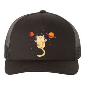 Chibi Cat Astronaut In Space Yupoong Adult 5-Panel Trucker Hat