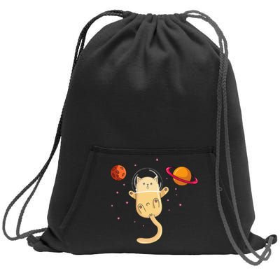 Chibi Cat Astronaut In Space Sweatshirt Cinch Pack Bag