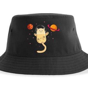 Chibi Cat Astronaut In Space Sustainable Bucket Hat