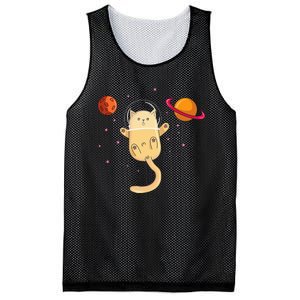 Chibi Cat Astronaut In Space Mesh Reversible Basketball Jersey Tank