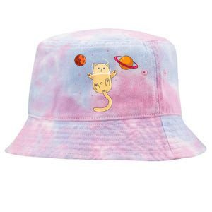 Chibi Cat Astronaut In Space Tie-Dyed Bucket Hat