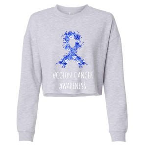 Colon Cancer Awareness Gift Colon Cancer Funny Gift Cropped Pullover Crew