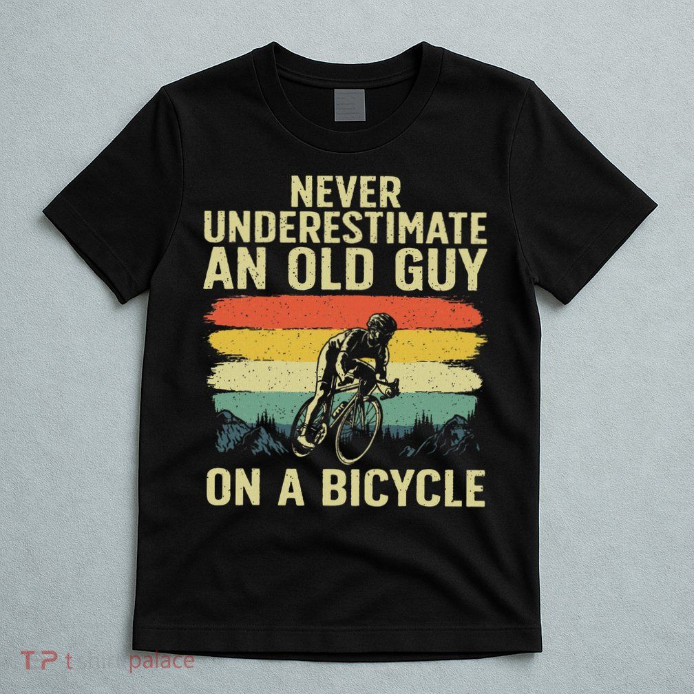 Cool Cycling Art For Grandpa Bicycle Riding Cycle Racing T-Shirt