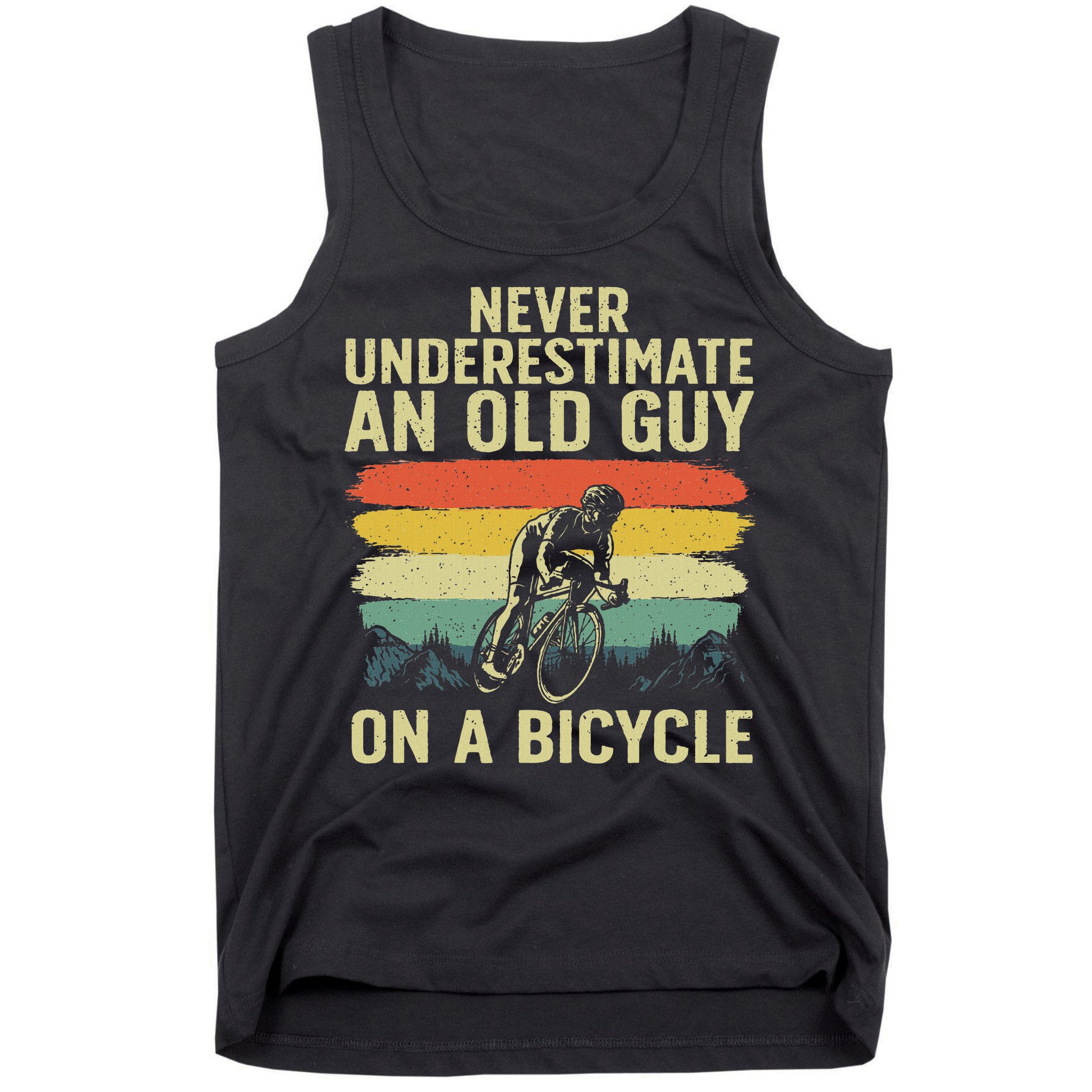 Cool Cycling Art For Grandpa Bicycle Riding Cycle Racing Tank Top