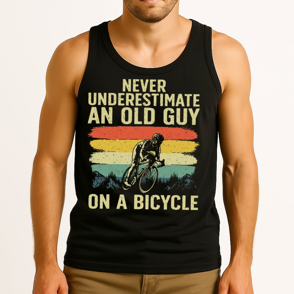 Cool Cycling Art For Grandpa Bicycle Riding Cycle Racing Tank Top