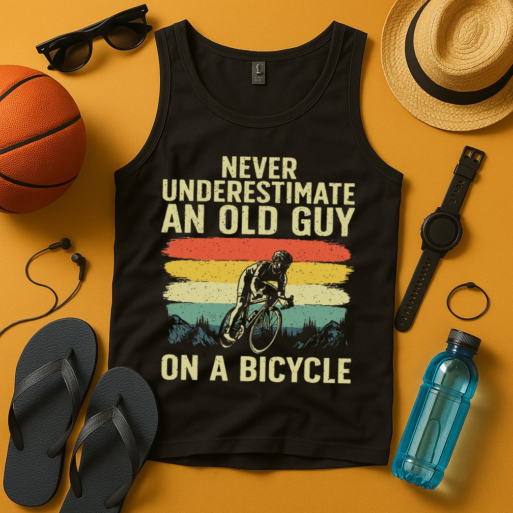 Cool Cycling Art For Grandpa Bicycle Riding Cycle Racing Tank Top