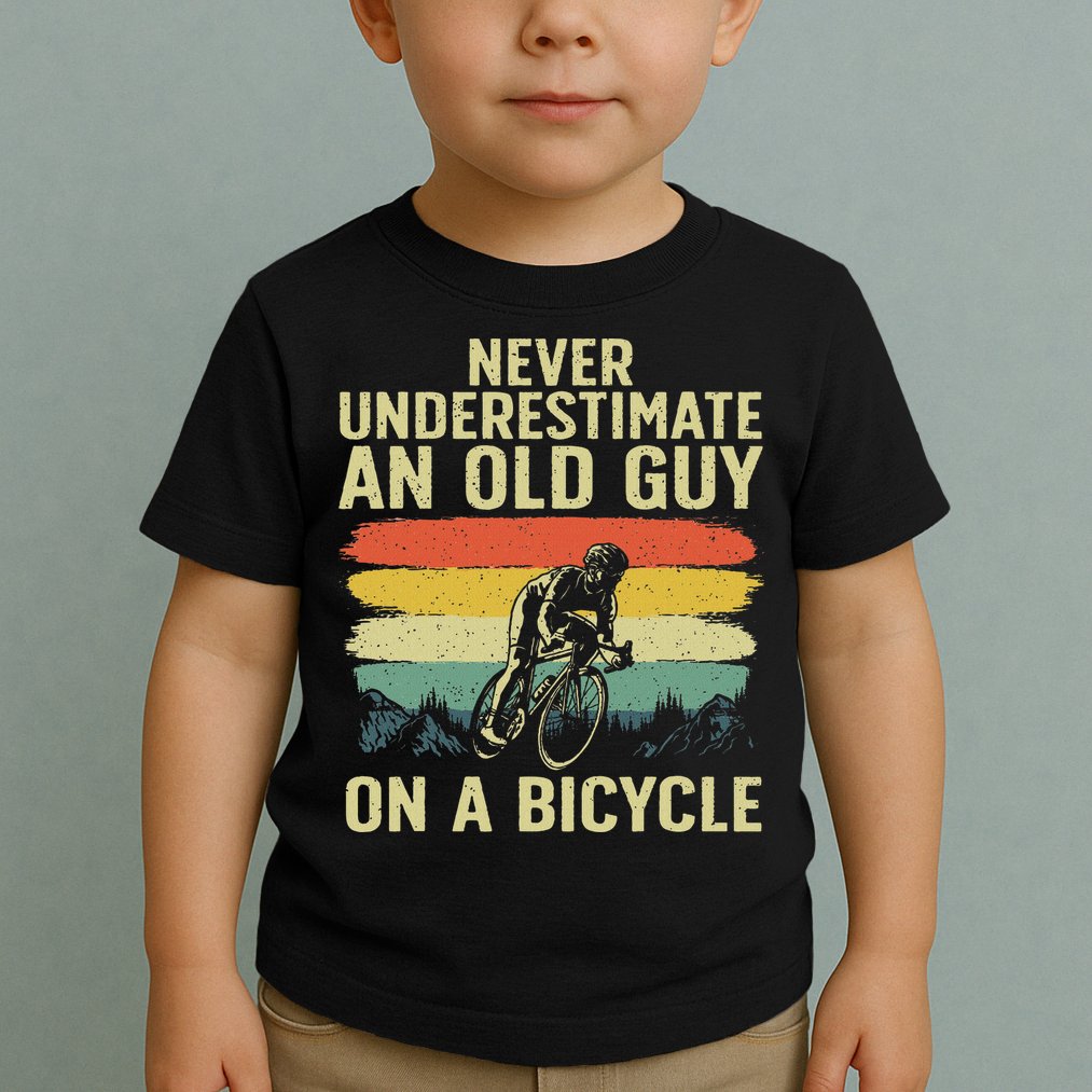 Cool Cycling Art For Grandpa Bicycle Riding Cycle Racing Toddler T-Shirt