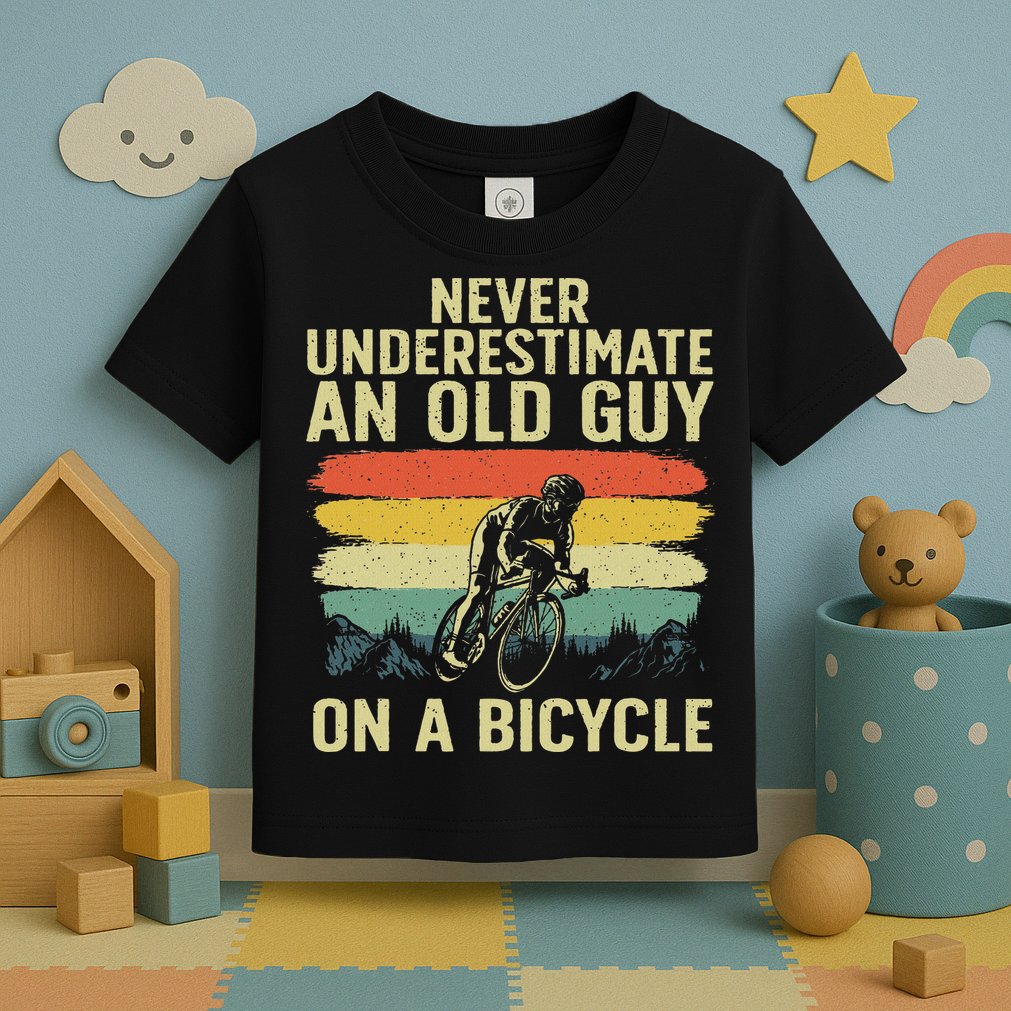 Cool Cycling Art For Grandpa Bicycle Riding Cycle Racing Toddler T-Shirt