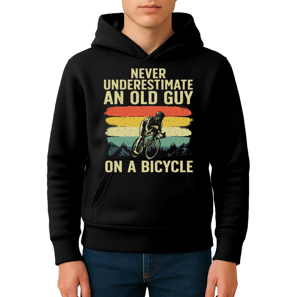 Cool Cycling Art For Grandpa Bicycle Riding Cycle Racing Kids Hoodie