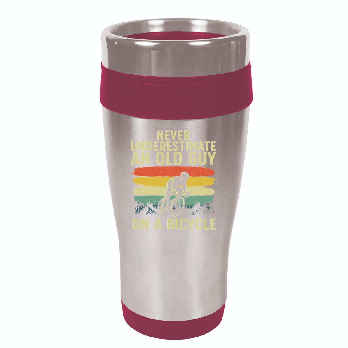 Cool Cycling Art For Grandpa Bicycle Riding Cycle Racing 16oz Travel Tumbler