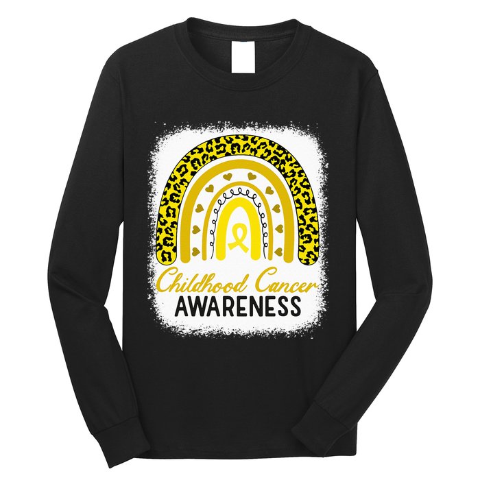 Childhood Cancer Awareness Hope Support Strong Warrior Long Sleeve Shirt