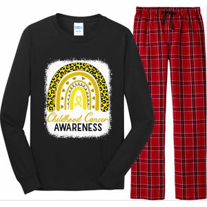 Childhood Cancer Awareness Hope Support Strong Warrior Long Sleeve Pajama Set