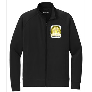 Childhood Cancer Awareness Hope Support Strong Warrior Stretch Full-Zip Cadet Jacket