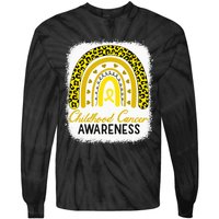 Childhood Cancer Awareness Hope Support Strong Warrior Tie-Dye Long Sleeve Shirt