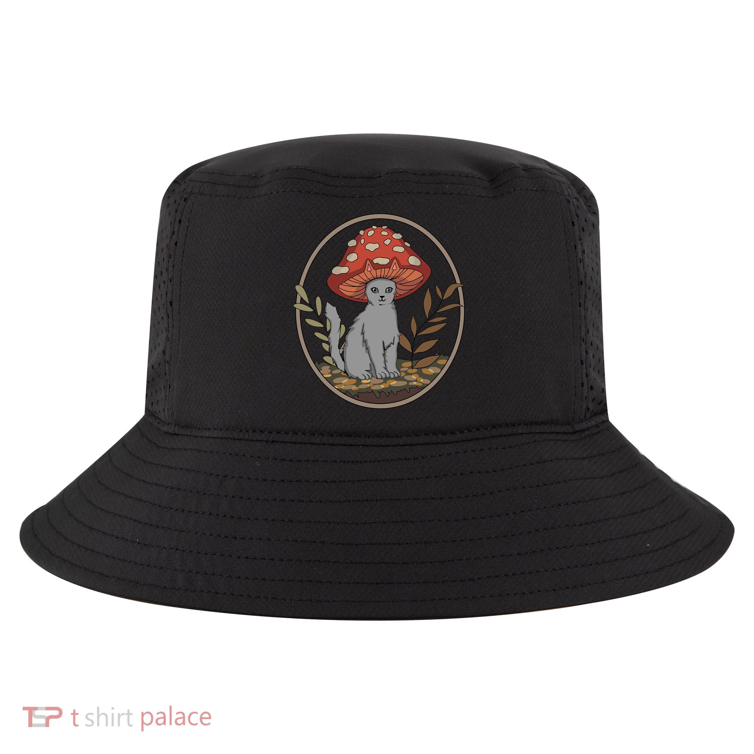 Cottagecore Cats Aesthetic Cat Mushroom Hat Kawaii Cool Comfort Performance Bucket Hat