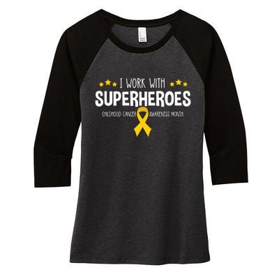 Childhood Cancer Awareness Rn Nurse Pediatric Oncology Women's Tri-Blend 3/4-Sleeve Raglan Shirt