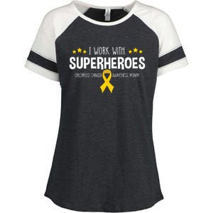 Childhood Cancer Awareness Rn Nurse Pediatric Oncology Enza Ladies Jersey Colorblock Tee