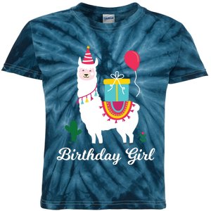 Cool Cute Alpaca Llama Cactus Girl Birthday Party Animal Kids Tie-Dye T-Shirt