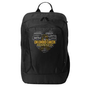 Childhood Cancer Awareness Hope Support Strong Warrior City Backpack