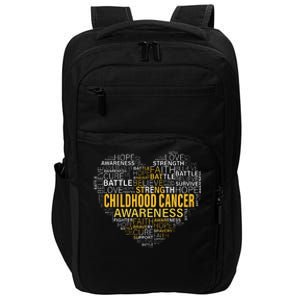 Childhood Cancer Awareness Hope Support Strong Warrior Impact Tech Backpack