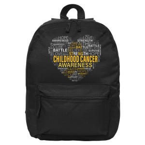 Childhood Cancer Awareness Hope Support Strong Warrior 16 in Basic Backpack