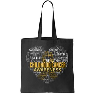 Childhood Cancer Awareness Hope Support Strong Warrior Tote Bag