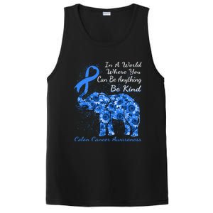 Colon Cancer Awareness Sunflower Elephant Be Kind Gift PosiCharge Competitor Tank