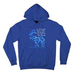 Colon Cancer Awareness Sunflower Elephant Be Kind Gift Hoodie