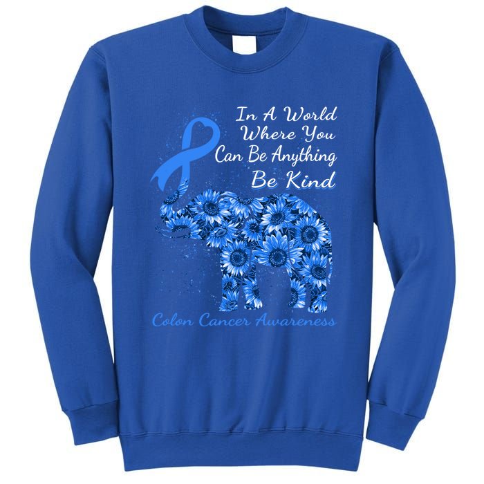 Colon Cancer Awareness Sunflower Elephant Be Kind Gift Sweatshirt