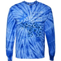 Colon Cancer Awareness Sunflower Elephant Be Kind Gift Tie-Dye Long Sleeve Shirt