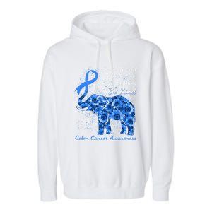 Colon Cancer Awareness Sunflower Elephant Be Kind Gift Garment-Dyed Fleece Hoodie