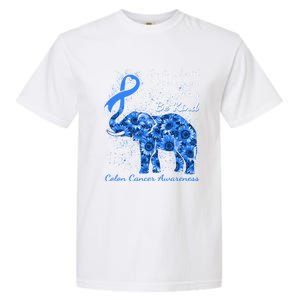 Colon Cancer Awareness Sunflower Elephant Be Kind Gift Garment-Dyed Heavyweight T-Shirt