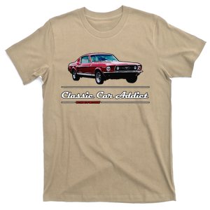 Classic Car Addict Cool Automotive Muscle Car Dad Father Day T-Shirt