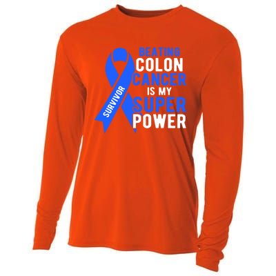 Colon Cancer Awareness Survivor Superpower Gift Cooling Performance Long Sleeve Crew