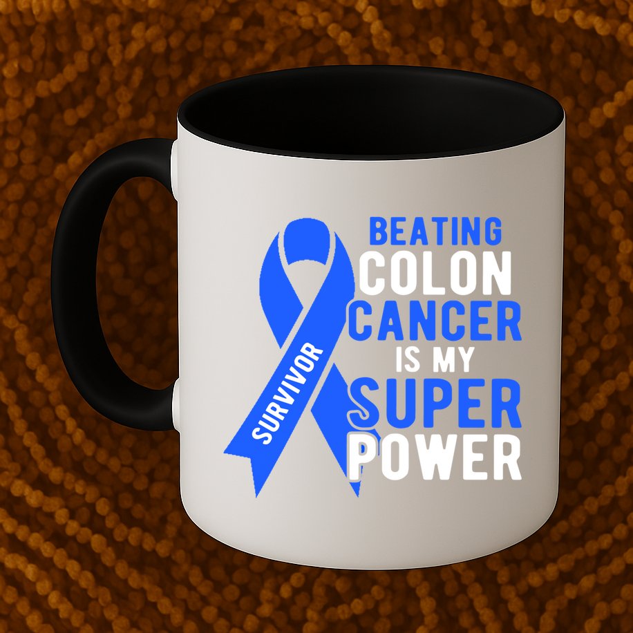 Colon Cancer Awareness Survivor Superpower Gift Mug