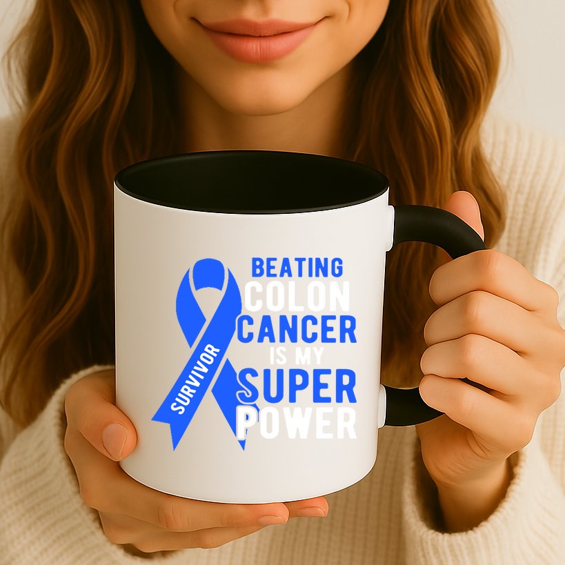 Colon Cancer Awareness Survivor Superpower Gift Mug