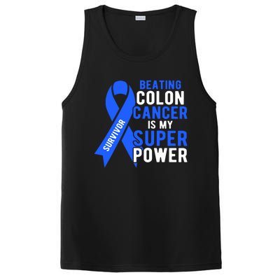 Colon Cancer Awareness Survivor Superpower Gift PosiCharge Competitor Tank