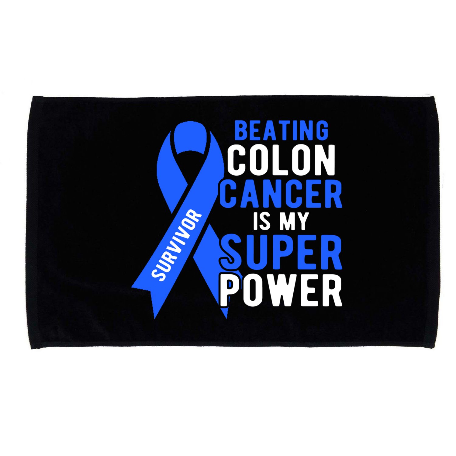 Colon Cancer Awareness Survivor Superpower Gift Microfiber Hand Towel