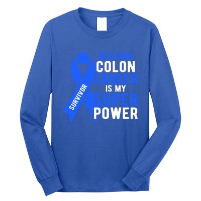 Colon Cancer Awareness Survivor Superpower Gift Long Sleeve Shirt