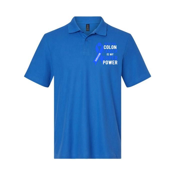 Colon Cancer Awareness Survivor Superpower Gift Softstyle Adult Sport Polo