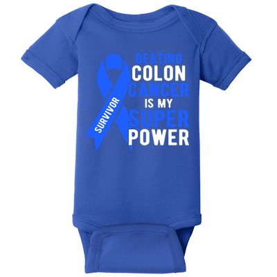 Colon Cancer Awareness Survivor Superpower Gift Baby Bodysuit