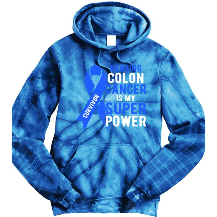 Colon Cancer Awareness Survivor Superpower Gift Tie Dye Hoodie