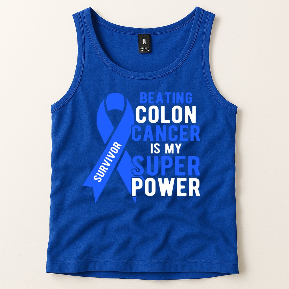 Colon Cancer Awareness Survivor Superpower Gift Tank Top